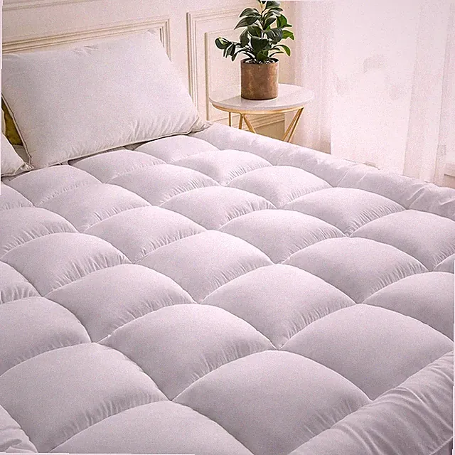 10CM Thick Mattress Pad Quilted Cooling Mattress Topper Cover Breathable Topper