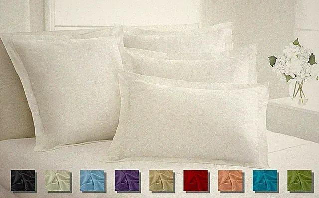2pc Pillow Shams All Solid Colors & Sizes 1000TC 100% Egyptian Cotton FREE SHIP