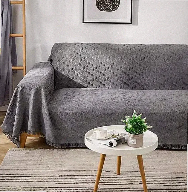 AIVIA Loveseat Cover Sheet Blanket, Cotton Woven Anti Slip Throw Cushion Cove...