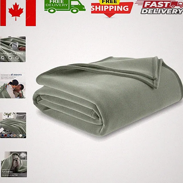 All-Season King Size Bed Blanket - Soft, Durable & Machine Washable - Moss Green