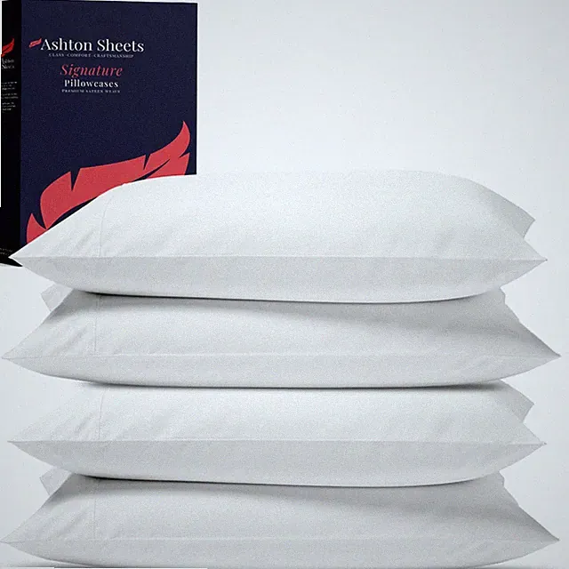 Ashton Sheets 100 Egyptian Cotton Pillow Cases King Size Set Of 4 - Luxury 1200