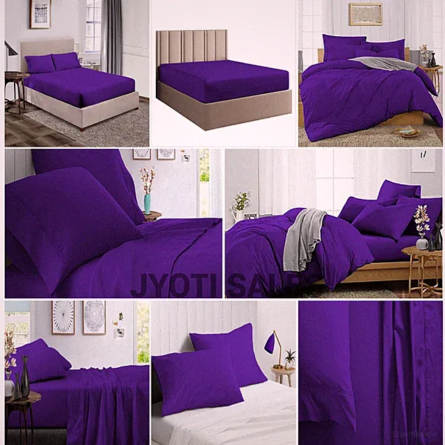 Awesome Bedding 1000TC/1200TC 100% Cotton Select Item Purple Solid