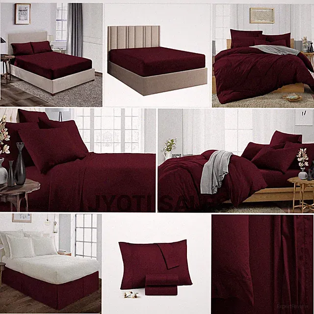 Awesome Bedding 1000TC/1200TC 100% Cotton Select Item Wine Solid