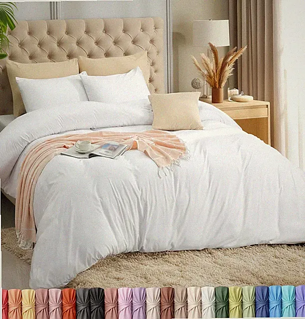Duvet Cover Set with Pillowcases - 3 Pieces Bedding Duvet Cover with Zipper Clos