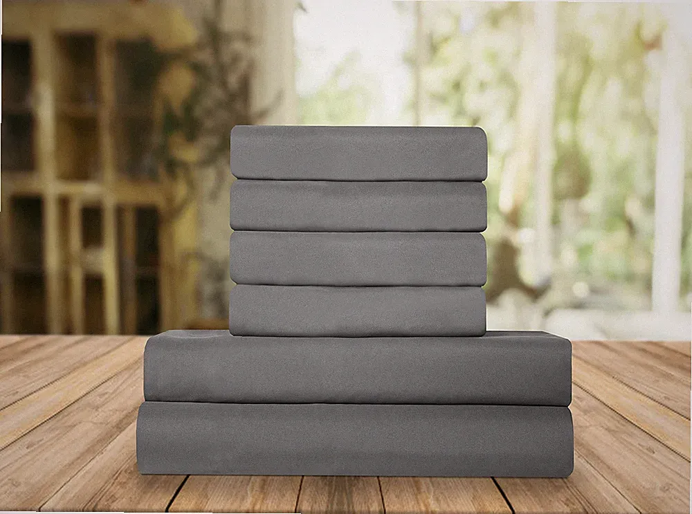 Elegant Comfort Full Bedding Set Platinum Grey Soft Durable Wrinkle Resistant...