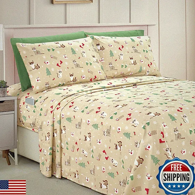 Elegant Comfort Luxury Soft Bed Sheets Holiday Pattern 1500 Premium Hotel Qua