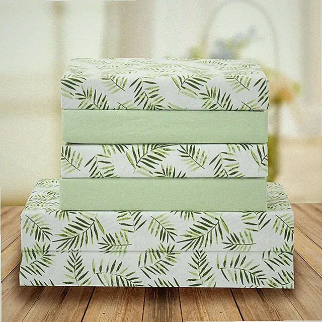 Elegant Comfort Ultra-Soft Double Brushed 6-Piece Queen, Palm Leafs