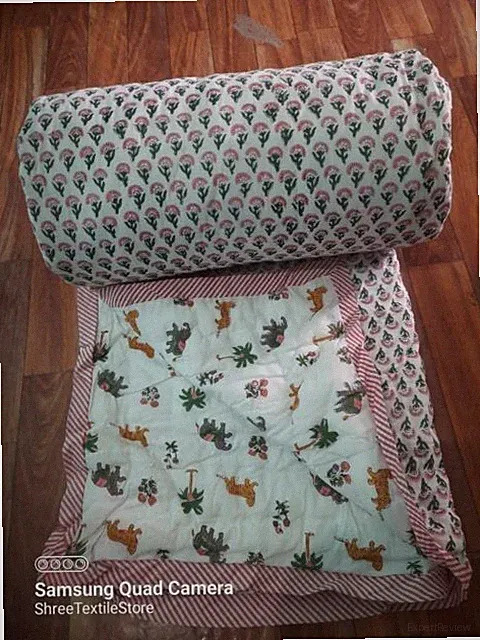 Filling Inserts Cotton Made Quilted,Comforter,Quilt Hand Print Reversible Floral
