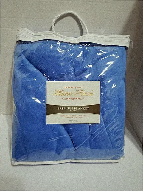 Premium Throw Micro Plush Hypoallergenic Anti Pill Royal Blue Blanket 50x60
