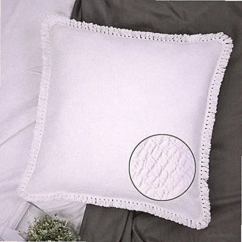 Quilted Euro Sham Set of 2 Muslin Cotton 26×26 26" x 26" (Pack of 2) White