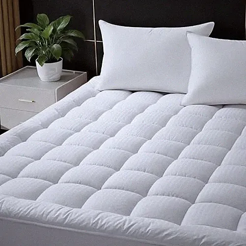 Size Mattress Topper Cooling Cotton Pillow Top -Ultra Soft Mattress Pad & King