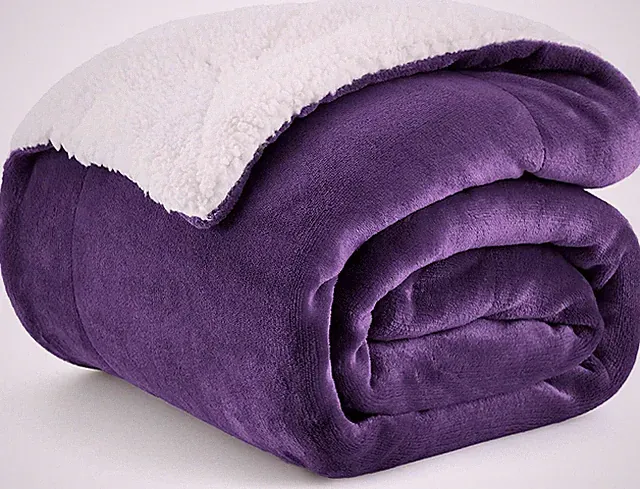 THROW BLANKET MICRO PLUSH HYPOALLERGENIC SOFT ANTI PILL PURPLE 50x60(DR)